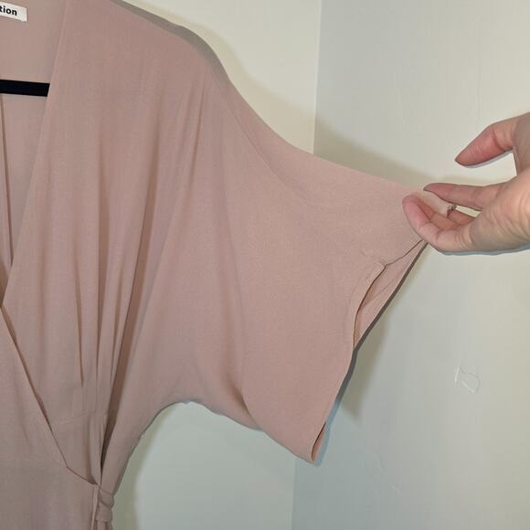 REFORMATION Winslow Wrap Maxi Dress Champagne Blush Tie Back Flowy Sz XL - Picture 5 of 13